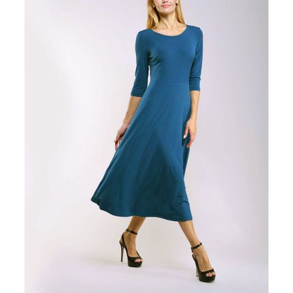 half sleeve midi dress